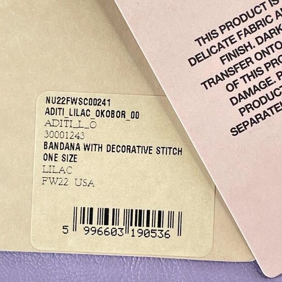 Nanushka Aditi Triangle Scarf Lilac Purple Womens One Size Vegan Leather Bandana - Picture 9 of 13